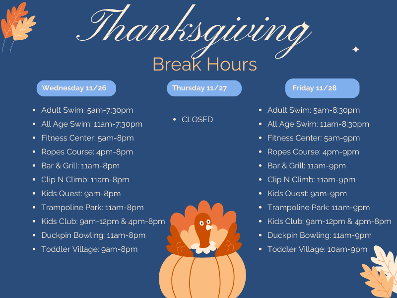 Thanksgiving Break Club Hours (Facebook Cover)